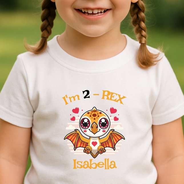 Camiseta De Bebé 2-Rex Birthday Shirt – Custom Name Gift (Subido por el creador)