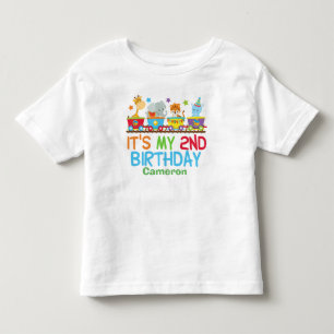 Camiseta De Bebé 2do cumpleaños de circo del tren de encargo lindo