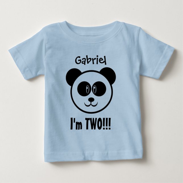 Camiseta De Bebé 2do cumpleaños de dos años con la panda V03C (Anverso)