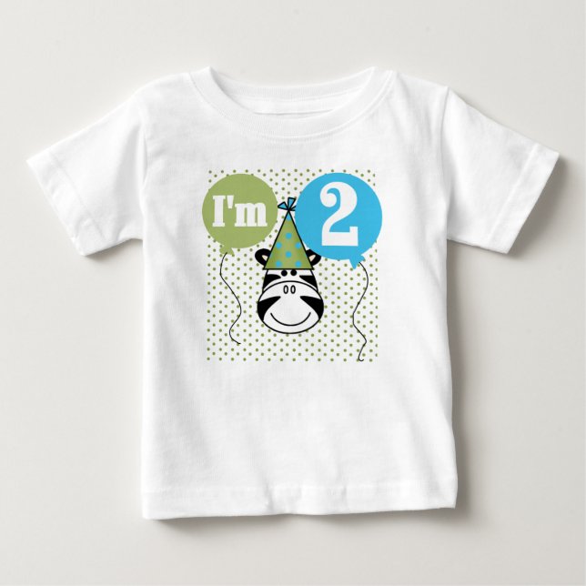 Camiseta De Bebé 2do cumpleaños de la cebra (Anverso)