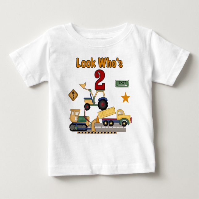 Camiseta De Bebé 2do cumpleaños de la construcción (Anverso)