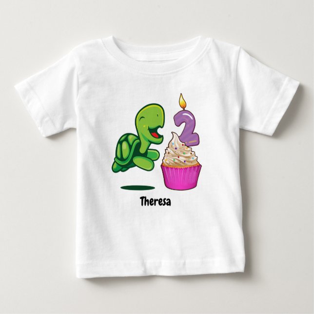 Camiseta De Bebé 2do cumpleaños de la tortuga (Anverso)