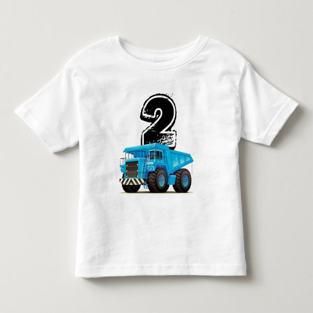 Camiseta De Bebé 2do cumpleaños del camión azul (Anverso)
