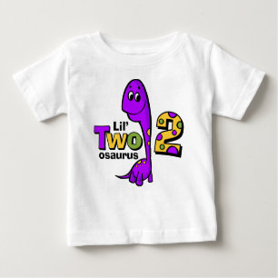 Camiseta De Bebé 2do cumpleaños del dinosaurio púrpura