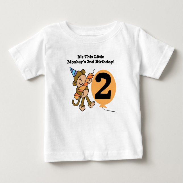 Camiseta De Bebé 2do cumpleaños del pequeño mono (Anverso)