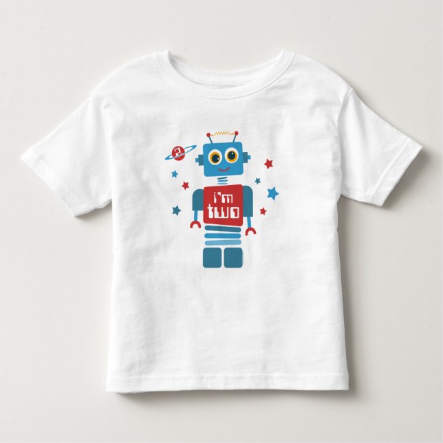 Camiseta De Bebé 2do cumpleaños del robot (Anverso)