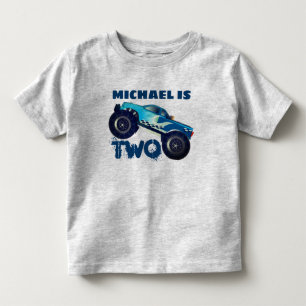 Camiseta De Bebé 2do cumpleaños personalizado del monster truck