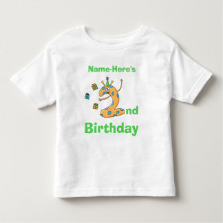 Camiseta De Bebé 2do dibujo animado del cumpleaños. Nombre de