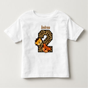 Camiseta De Bebé 2do León del tigre del leopardo del cumpleaños 2