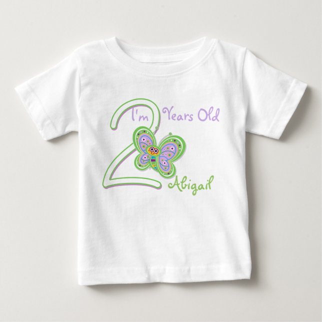 Camiseta De Bebé 2do Mariposa del cumpleaños (Anverso)