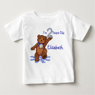 Camiseta De Bebé 2do Oso de peluche del cumpleaños para el chica