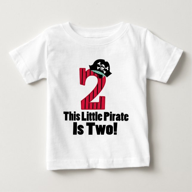 Camiseta De Bebé 2do pirata lindo del cumpleaños (Anverso)
