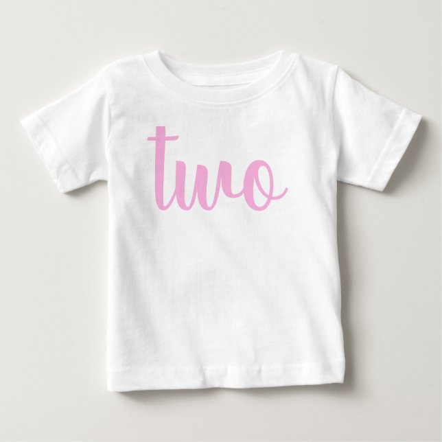 Camiseta De Bebé 2do Rosa del niño del cumpleaños dos (Anverso)
