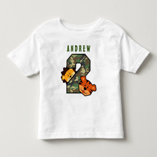 Camiseta De Bebé 2do withTiger y león de Camo del cumpleaños V6 2