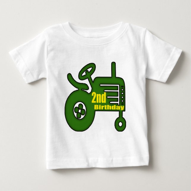 Camiseta De Bebé 2dos regalos de cumpleaños del tractor (Anverso)