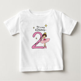 Camiseta De Bebé 2nd birthday ballerina