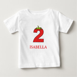 Camiseta De Bebé 2nd Birthday strawberry theme Party