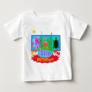 Camiseta De Bebé 3.ª Aventura Submarina Camisas de Cumpleaños