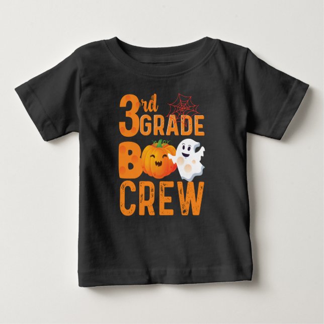 Camiseta De Bebé 3.ª Calabaza De Halloween De Grado De Boo (Anverso)