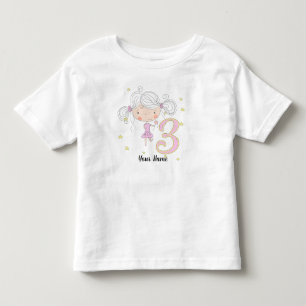 Camiseta De Bebé 3.ª Princesa Rosa de Cumpleaños