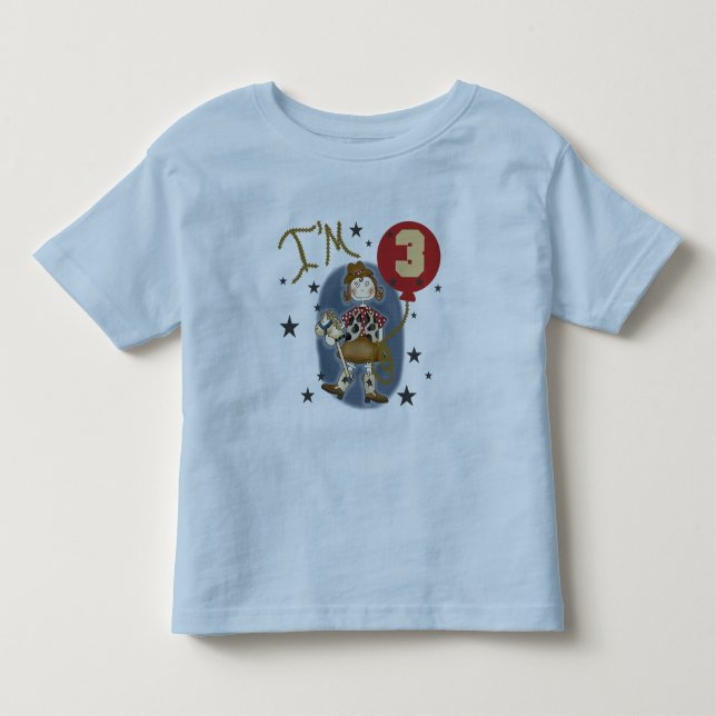 Camiseta De Bebé 3.ª Vaquera Camisas y Regalos de Cumpleaños (Anverso)