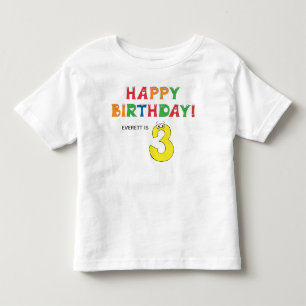 Camiseta De Bebé 3.ᵉʳ alfabeto colorido de cumpleaños con nombre