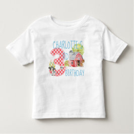 Camiseta De Bebé 3.ᵉʳ cumpleaños de la granja Barnyard Animal