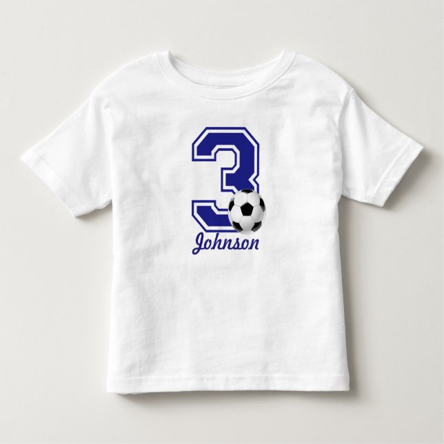 Camiseta De Bebé 3.ᵉʳ futbol masculino de cumpleaños, fútbol person (Anverso)