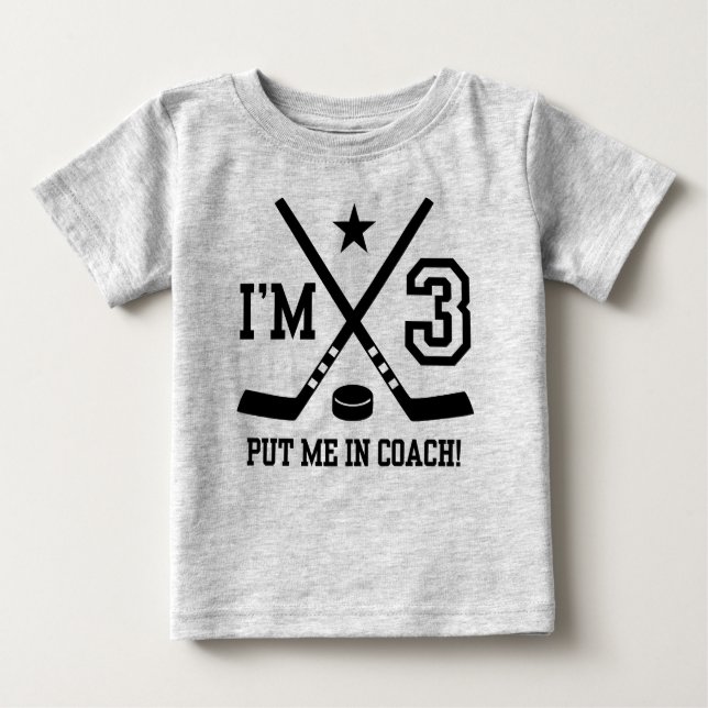 Camiseta De Bebé 3.ᵉʳ Hockey por cumpleaños (Anverso)