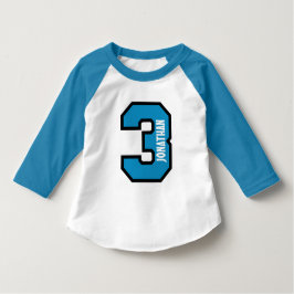 Camiseta De Bebé 3.ᵉʳ Nacimiento Número Deportivo Tres Años A01