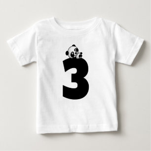 Camiseta De Bebé 3 años 3 cumpleaños Panda Bear T-Shirts