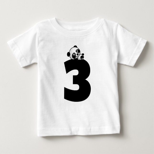 Camiseta De Bebé 3 años 3 cumpleaños Panda Bear T-Shirts (Anverso)