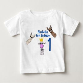 Camiseta De Bebé 3 Cute Llama se enfrenta al Ilustracion 1er cumple