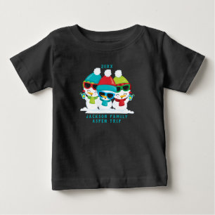 Camiseta De Bebé 3 Navidades de nieve Personalizado de la familia d