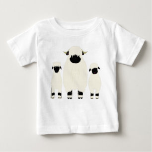Camiseta De Bebé 3 Ovejas Valais Black Nose