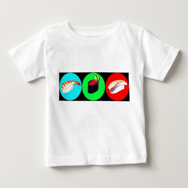 Camiseta De Bebé 3 poco Sushies (Anverso)