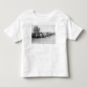 Camiseta De Bebé 3 Vaqueros montando fotos de caballos en Dakota de