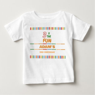 Camiseta De Bebé 3 X El Divertido Cumpleaños Colorido