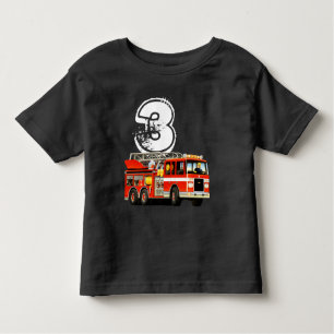 Camiseta De Bebé 3ro coche de bomberos del rojo del cumpleaños del