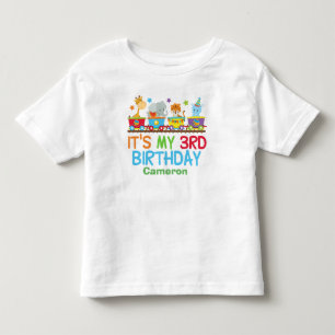 Camiseta De Bebé 3ro cumpleaños de circo del tren de encargo lindo