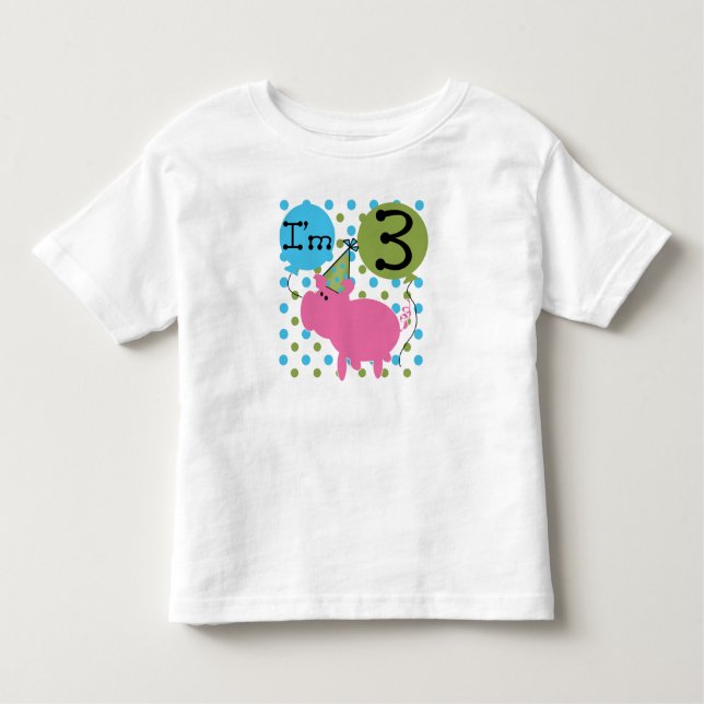 Camiseta De Bebé 3ro cumpleaños del cerdo (Anverso)
