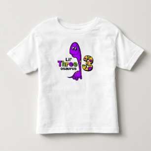 Camiseta De Bebé 3ro cumpleaños del dinosaurio púrpura