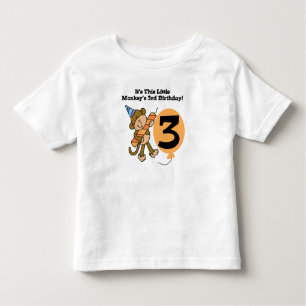 Camiseta De Bebé 3ro cumpleaños del pequeño mono