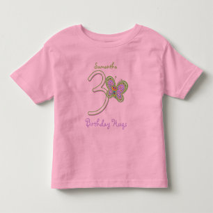 Camiseta De Bebé 3ro La mariposa del cumpleaños abraza nombre de