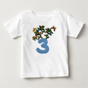 Camiseta De Bebé 3ro mariposas del cumpleaños