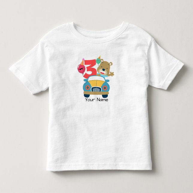 Camiseta De Bebé 3ro Oso del cumpleaños (Anverso)