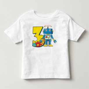 Camiseta De Bebé 3ro Robot del cumpleaños