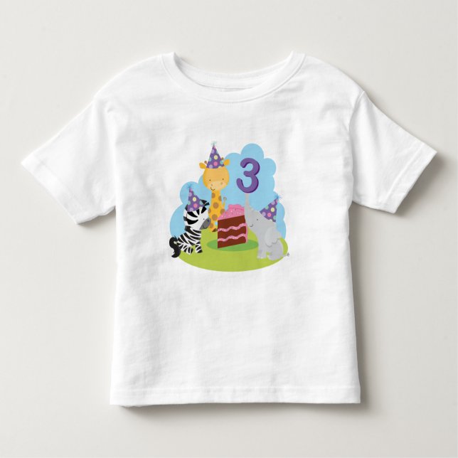 Camiseta De Bebé 3ro Safari del cumpleaños (Anverso)