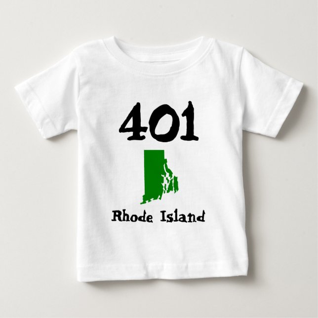 Camiseta De Bebé 401, código de área de Rhode Island (Anverso)