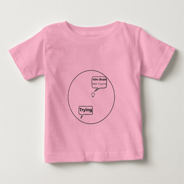 Camiseta De Bebé 404: Cerebro No Encontrado - Código de Error Diver (Anverso)